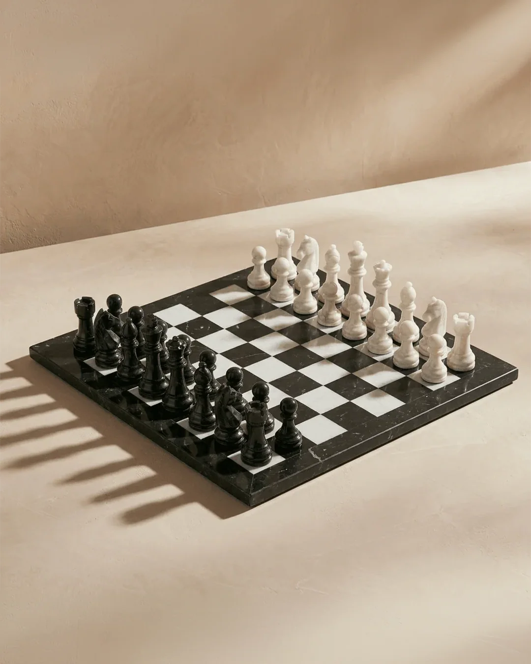 Marble Chess Set with Storage Case